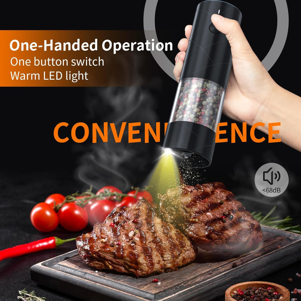 Rechargeable Electric Salt And Pepper Grinder With LED Light | Temsk