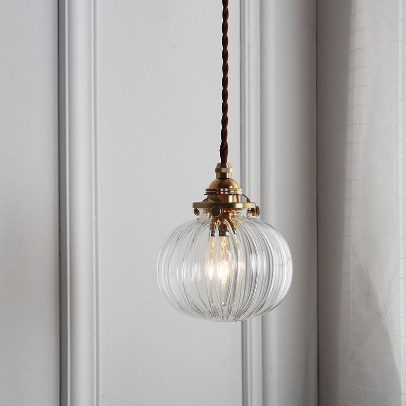 Caelum Glas-Pendelleuchte im Retro-Stil für kleine Räume | Snurv | Temsk