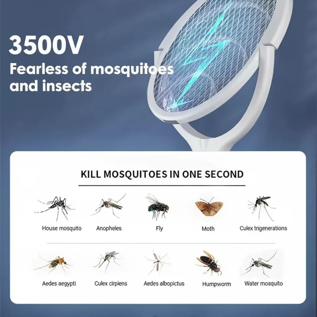 VoltGuard 5-In-1 Electric Mosquito Swatter With LED | Temsk