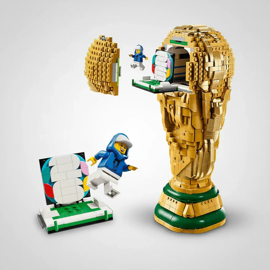 Trofeo Decorativo Coppa del Mondo Oro in Plastica per Esposizione | Temsk