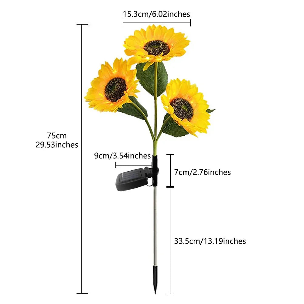 Waterproof Sunflower Solar Lamp for Garden and Outdoor Use Automatic Lighting | Temsk
