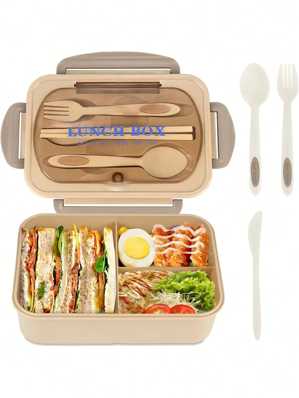 MealMate Bento Besteck Lunchbox mit vier Fächern, auslaufsicher | Temsk