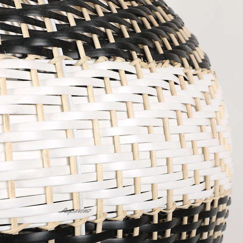NaturaWeave Pendant Light Rattan Handwoven With Herringbone Pattern | Temsk