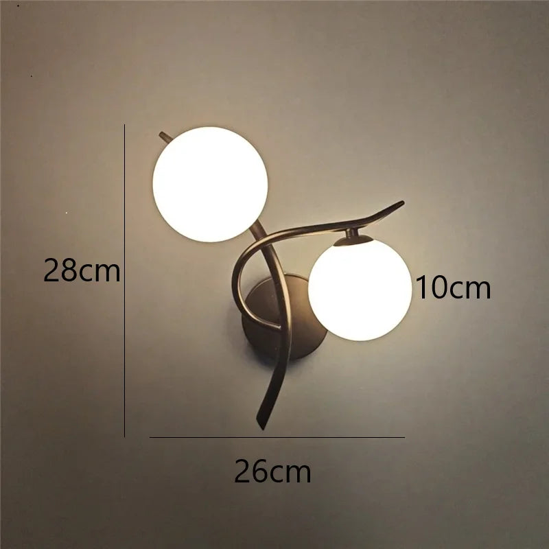 Lunara Nordische Wandleuchte mit doppeltem Kugel-LED-Design | Temsk