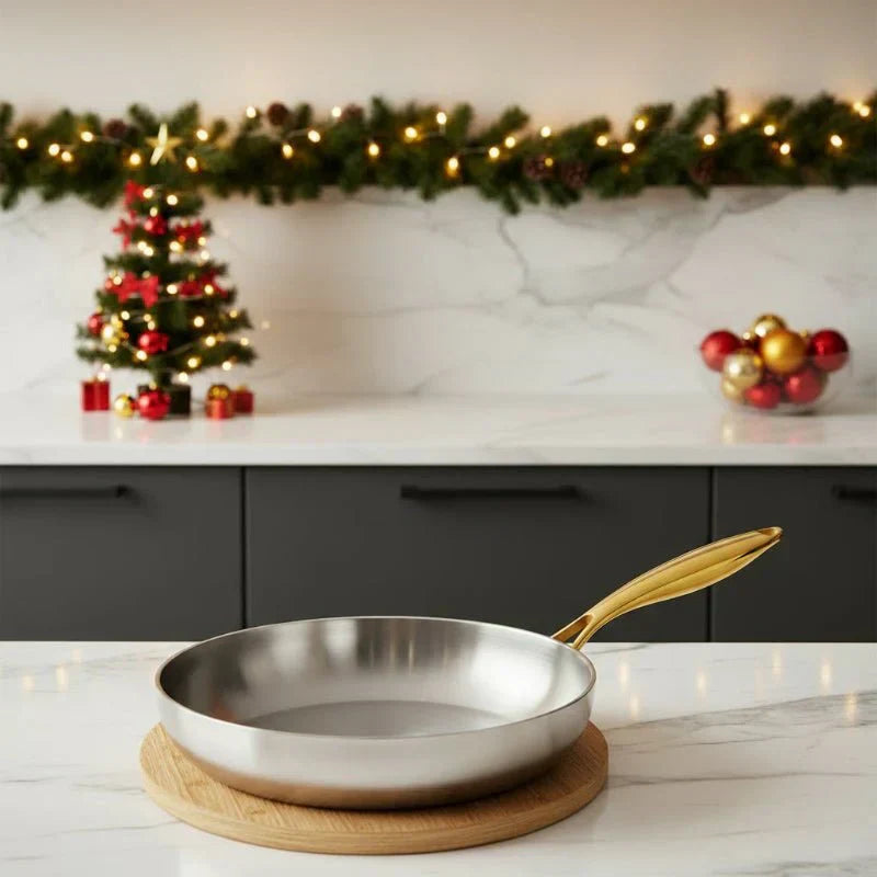NovaForge 316 Stainless Frying Pan With 7-Layer Design, 2 Mm Wall, Induction Ready | Temsk