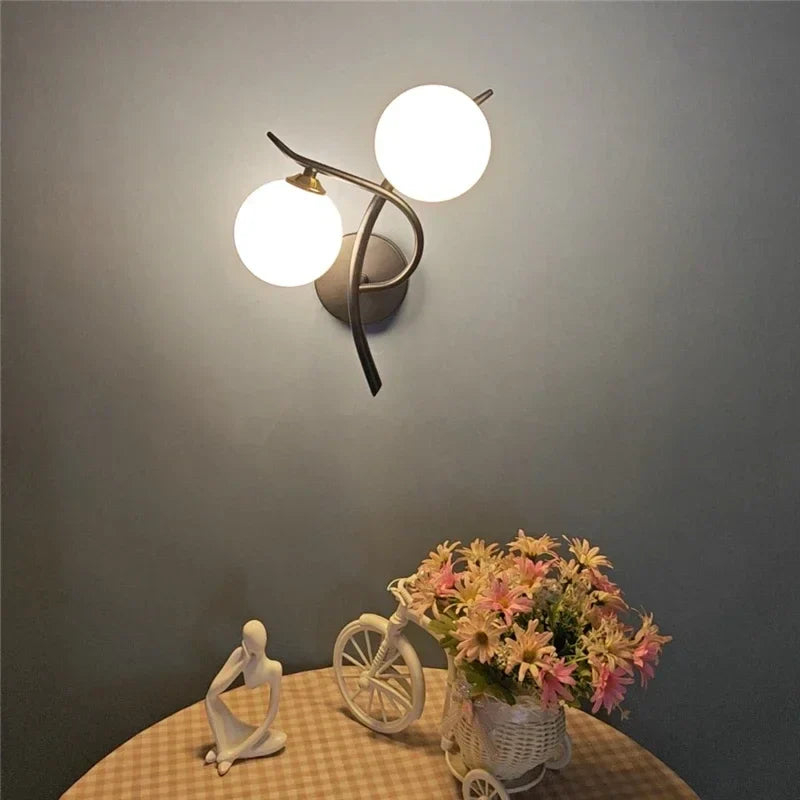 Lunara Nordische Wandleuchte mit doppeltem Kugel-LED-Design | Temsk