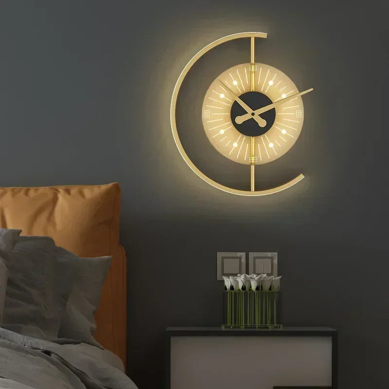 Lunaris LED Wanduhr-Wandleuchte Modernes Ambientelicht | Temsk