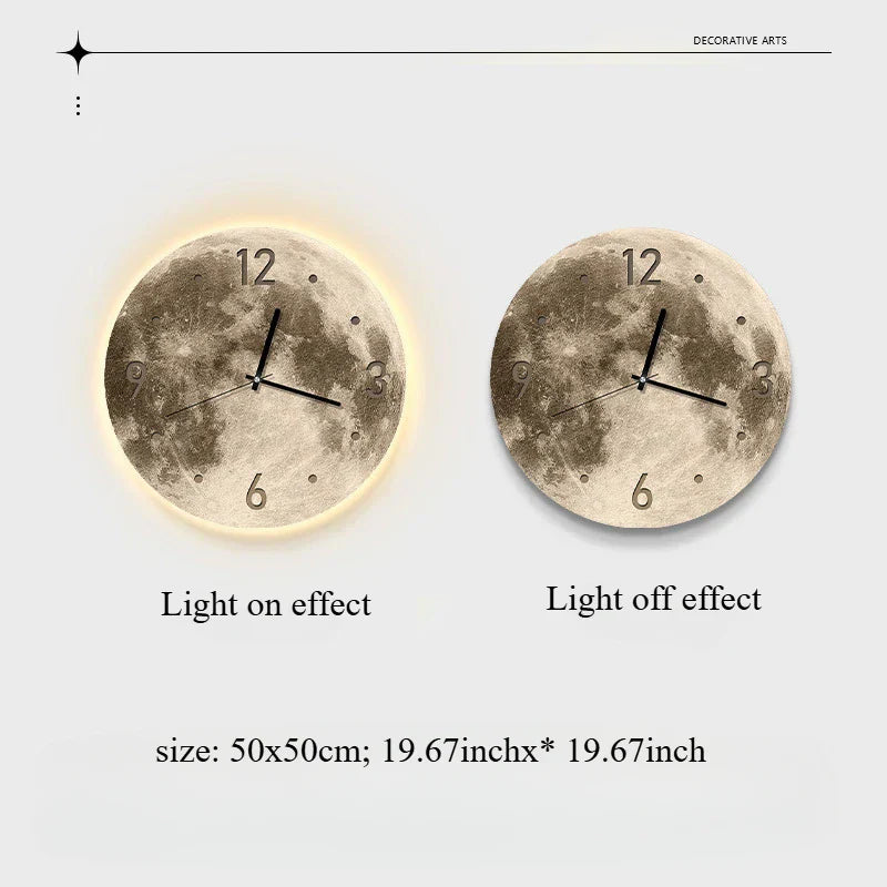 Lunar LED-Wanduhr mit dezentem Mondschein auf dem Display | Temsk