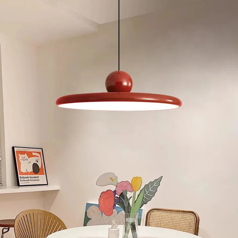 Nordische Untertassen-Pendelleuchte LED mit cremefarbener Deckenlampe | Temsk