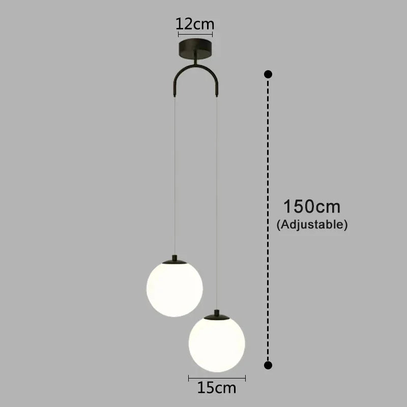 Luna Glas-Kugel-Pendelleuchte im nordisch-modernen Design | Temsk