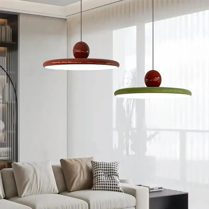 Nordische Untertassen-Pendelleuchte LED mit cremefarbener Deckenlampe | Temsk