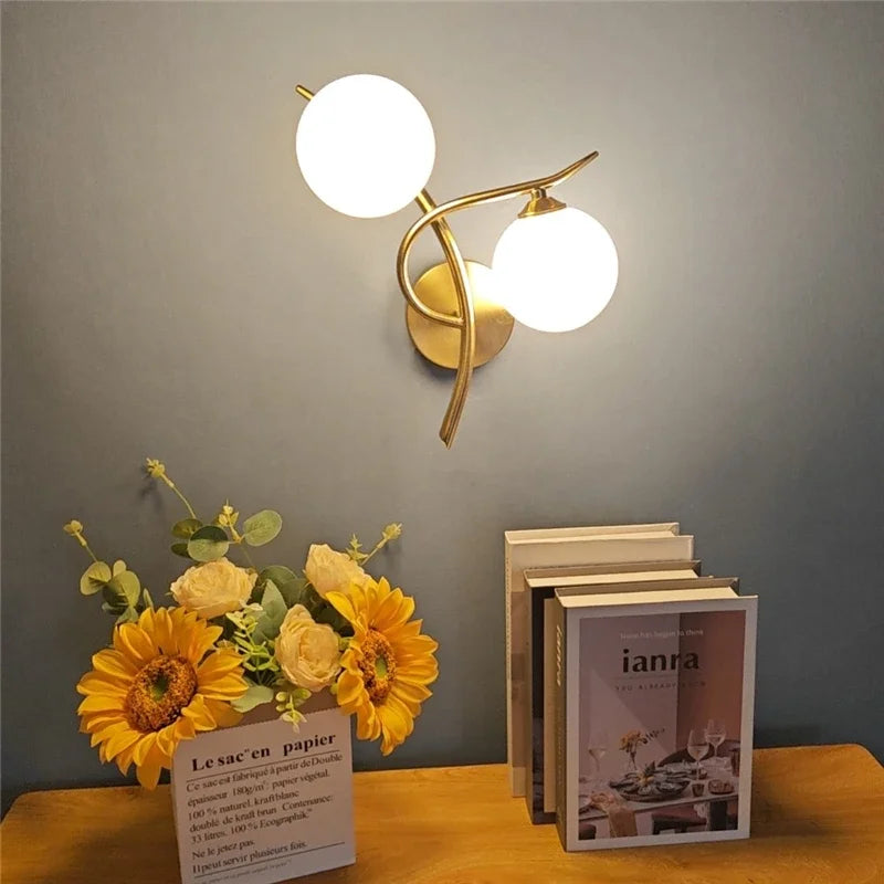 Lunara Nordische Wandleuchte mit doppeltem Kugel-LED-Design | Temsk
