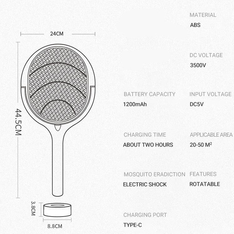 VoltGuard 5-In-1 Electric Mosquito Swatter With LED | Temsk