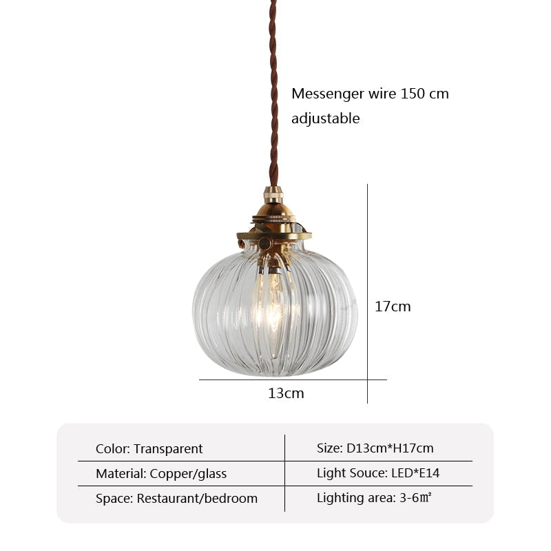 Caelum Glas-Pendelleuchte im Retro-Stil für kleine Räume | Snurv | Temsk