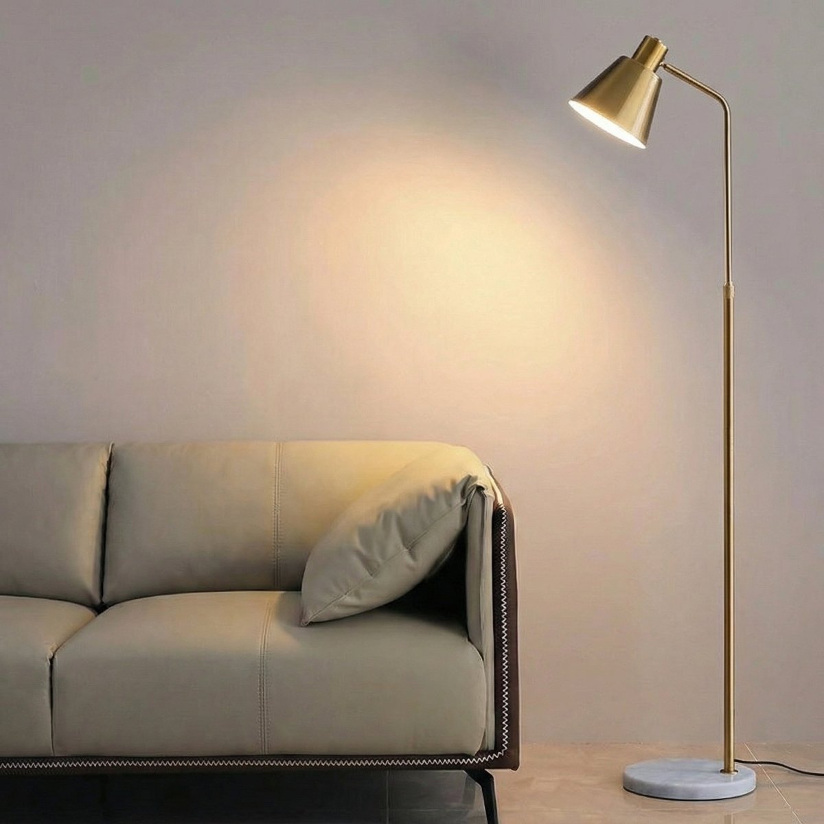 60 Inches Tall Scandinavian Style Floor Lamp With Wooden Base | Temsk