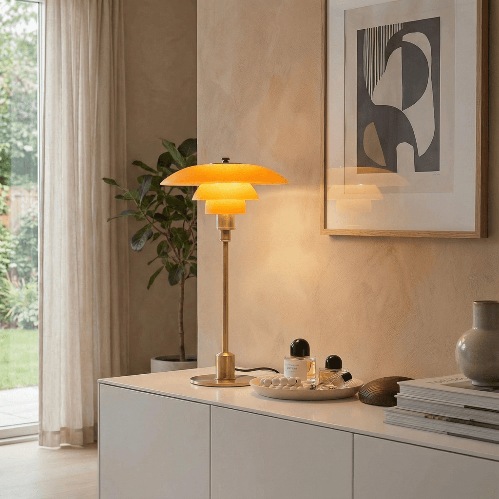 Halo Design Scandinavian Style Glass Table Lamp, 15 Inches | Temsk