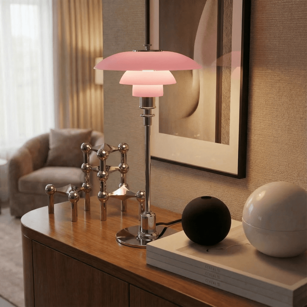 Halo Design Scandinavian Style Glass Table Lamp, 15 Inches | Temsk