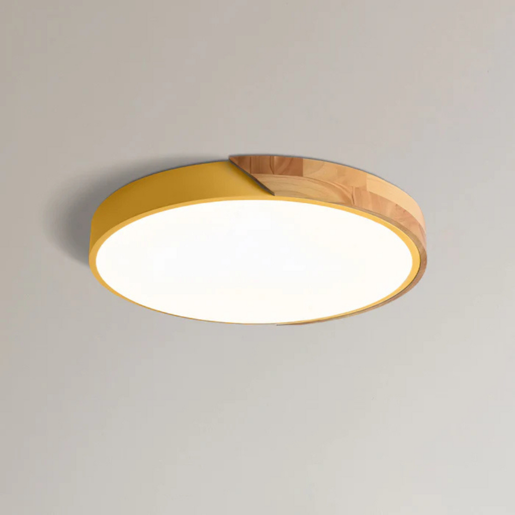 Severské dřevěné LED stropní svítidlo, kulaté 23 nebo 30 cm, moderní design | Temsk