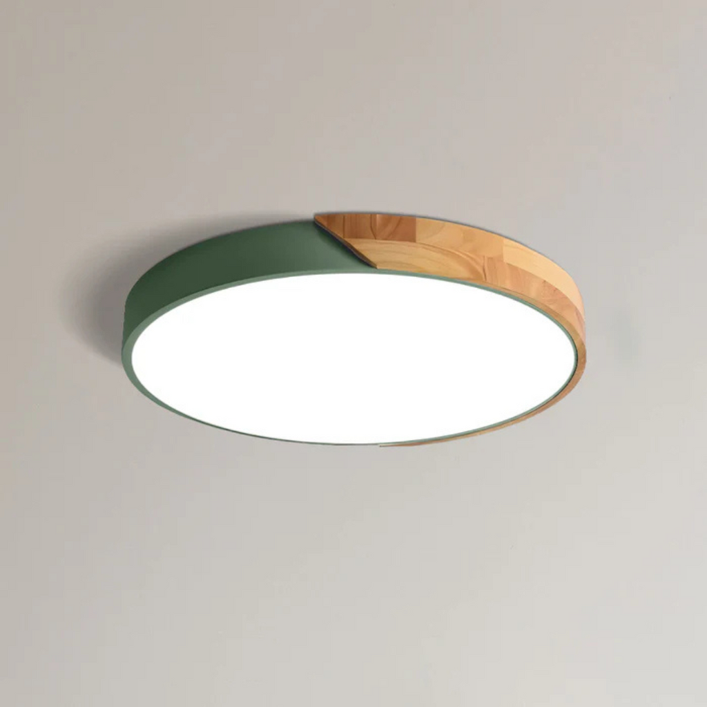 Severské dřevěné LED stropní svítidlo, kulaté 23 nebo 30 cm, moderní design | Temsk