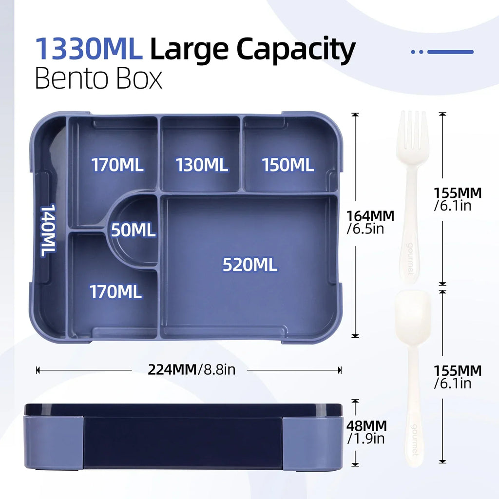 BentoMax 1330ml auslaufsichere Brotdose für Mikrowelle und Reisen | Temsk