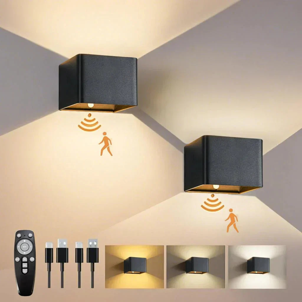 Luce da parete LED wireless LuminaWave con sensore di movimento e batteria da 4000 mAh | Temsk