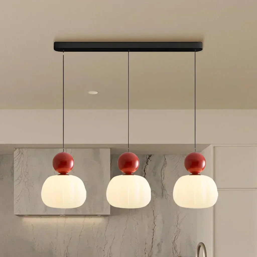Nordisch inspirierte Kürbis-Pendelleuchte mit moderner LED-Deckenbeleuchtung | Temsk