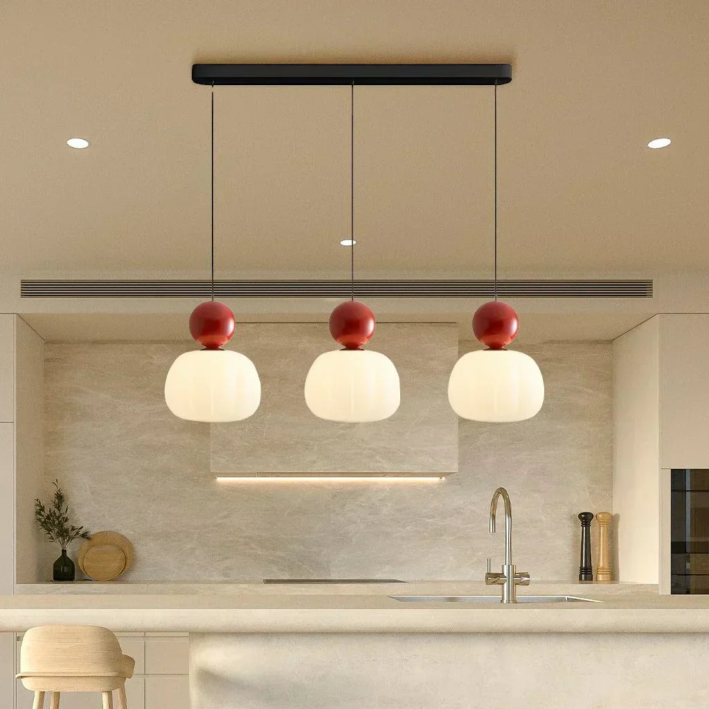 Nordisch inspirierte Kürbis-Pendelleuchte mit moderner LED-Deckenbeleuchtung | Temsk