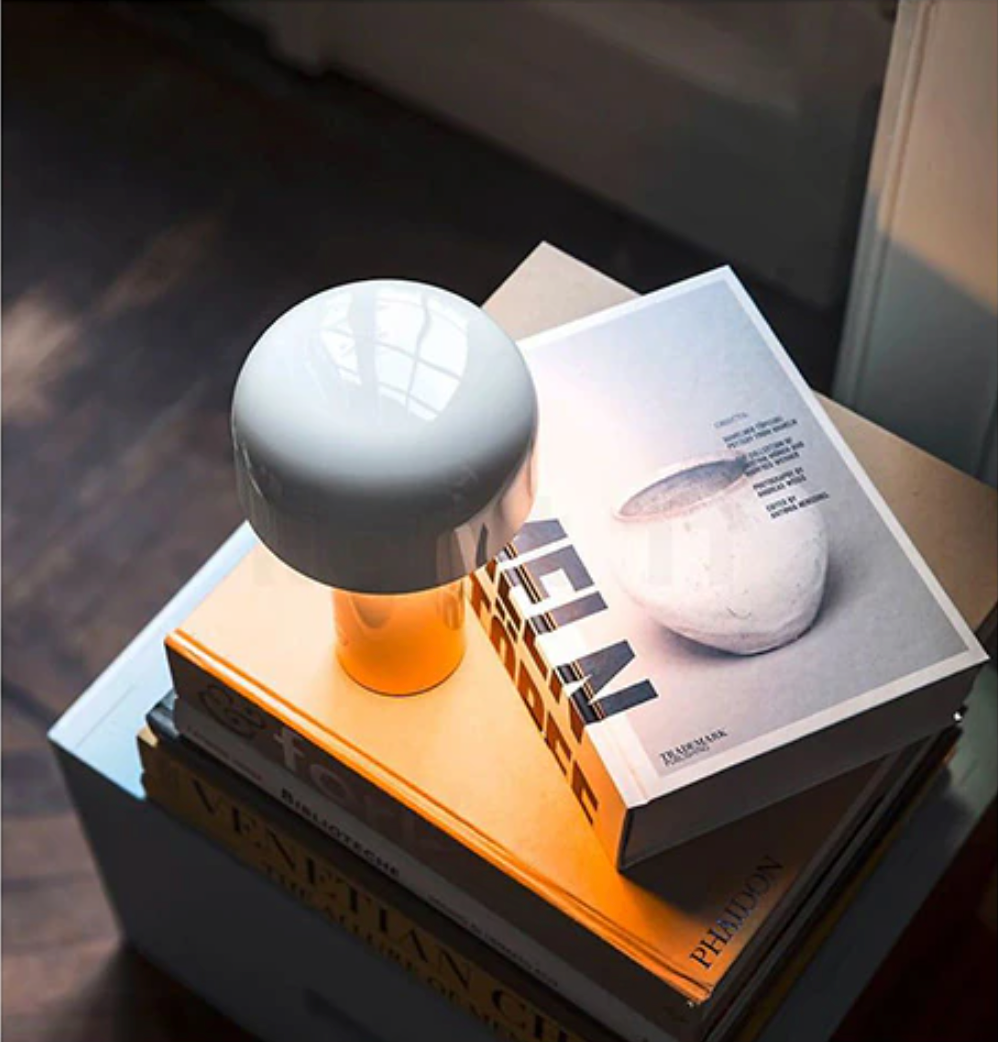 Aurora Nova Cordless Italian Mushroom Table Lamp In Chrome | Temsk