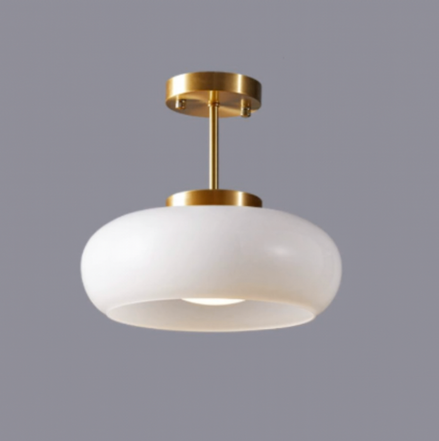 Candeeiro de Teto em Vidro Vintage Redondo, LED 12W para Interiores Modernos e Minimalistas | Temsk