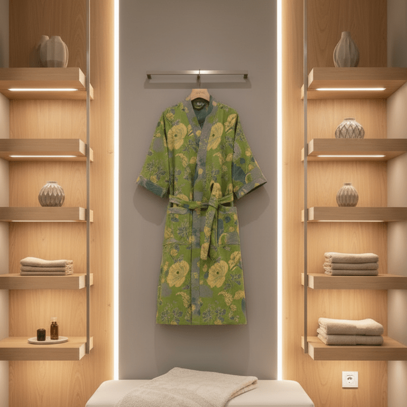 KomiLeaf Reversible Organic Cotton Kimono Bathrobe For Breathable Comfort | Temsk