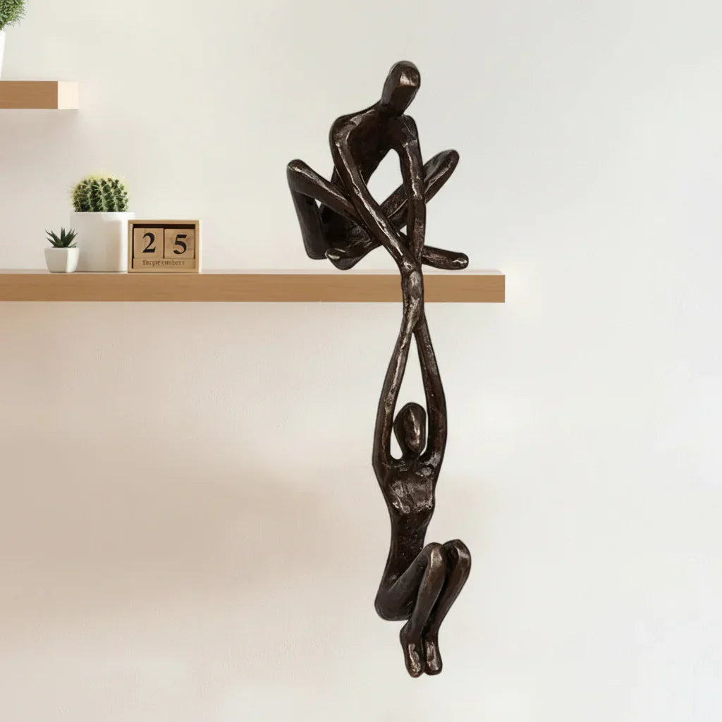 Romantische Resin-Paar-Wandkunstskulptur für Wohnkultur | Temsk