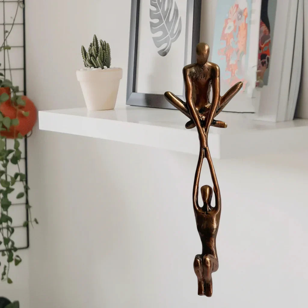 Romantische Resin-Paar-Wandkunstskulptur für Wohnkultur | Temsk