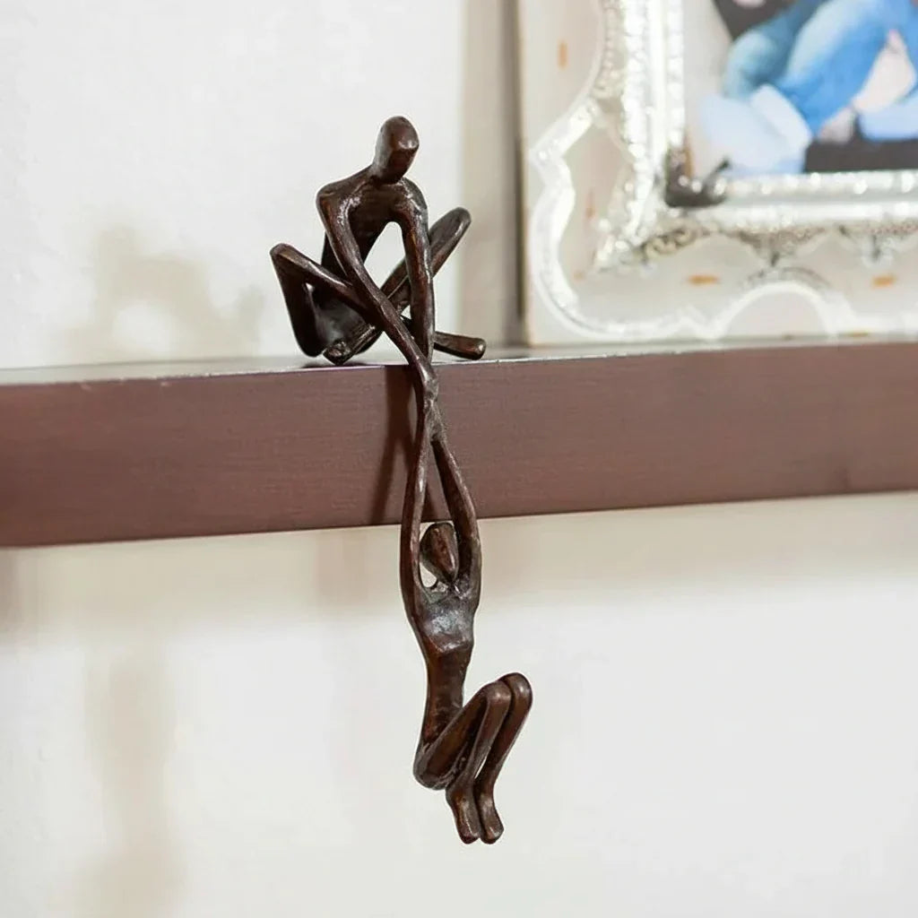 Romantische Resin-Paar-Wandkunstskulptur für Wohnkultur | Temsk