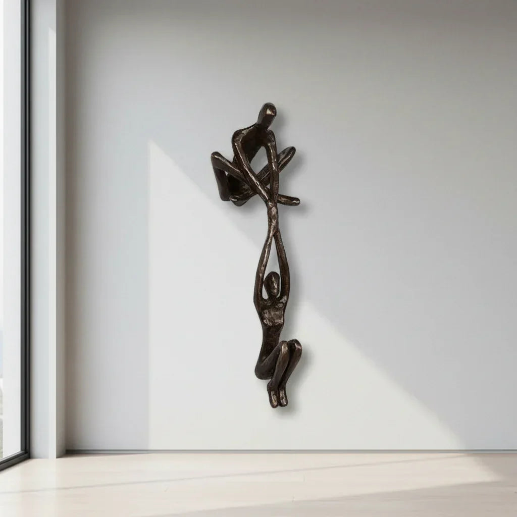 Romantische Resin-Paar-Wandkunstskulptur für Wohnkultur | Temsk