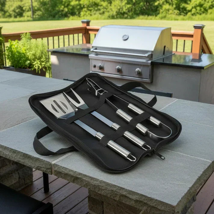 BlazeChef Elite Stainless Steel Barbecue Tool Set For Outdoors | Temsk