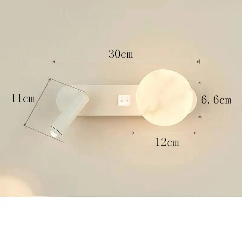 LunarBeam Wandleuchte Duo mit Umgebungslicht und verstellbarem Spot für nordisches Schlafzimmer | Temsk