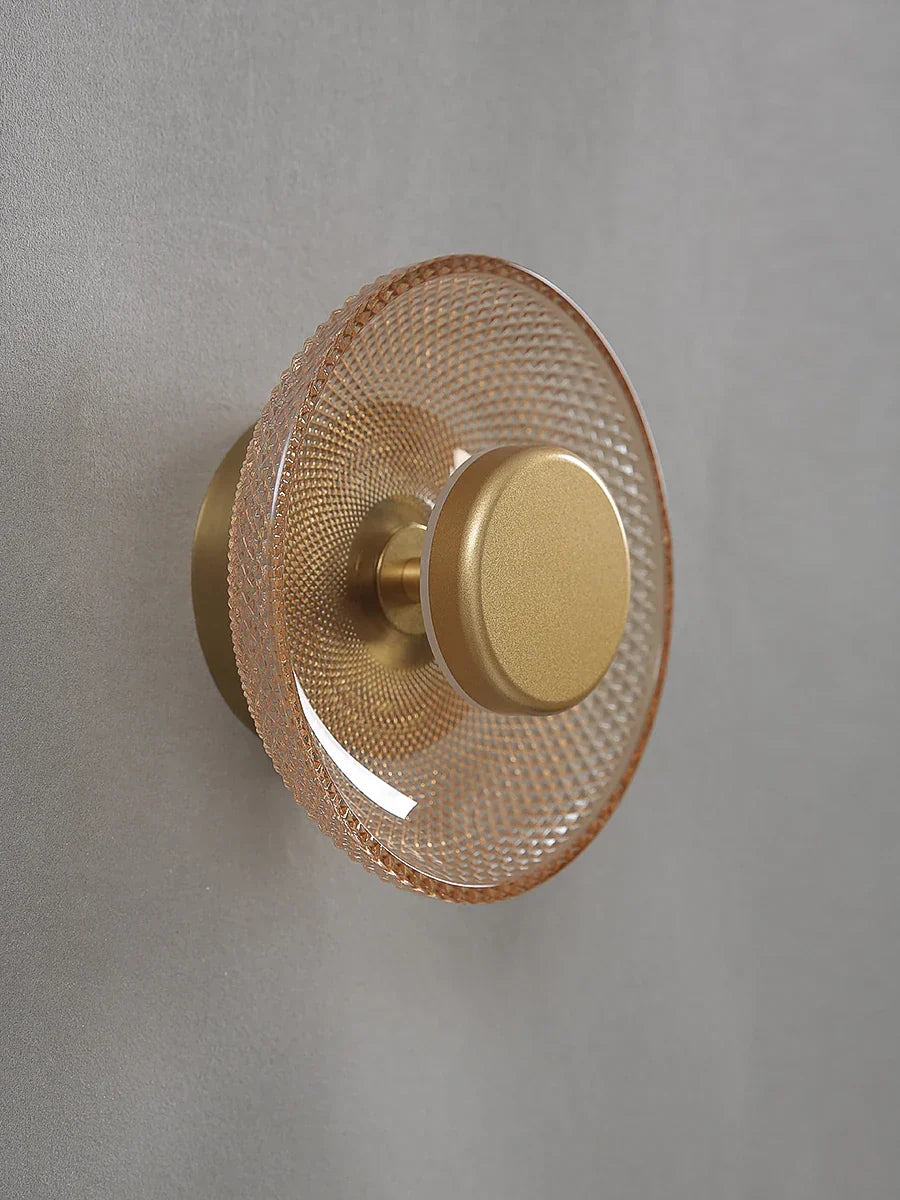 Bunte Glas-Wandlampe mit strukturiertem Scheiben-LED-Licht | Temsk