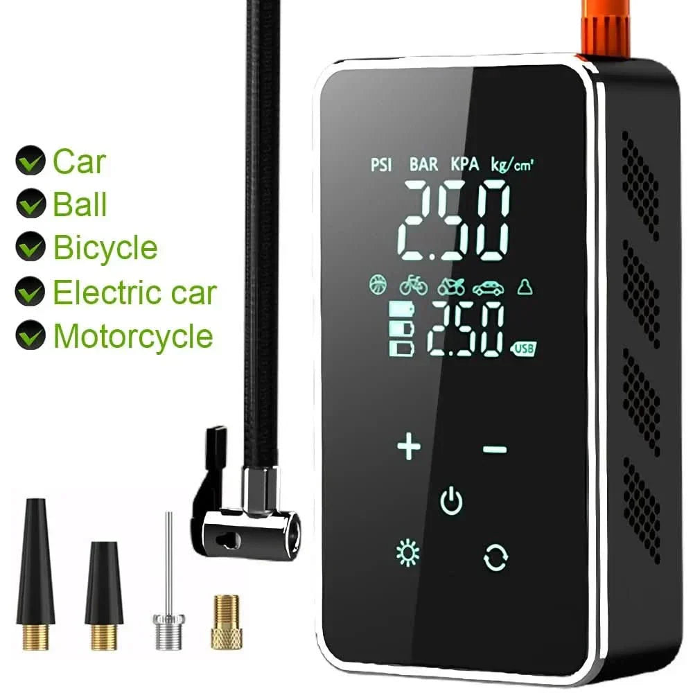Wireless Touchscreen Air Pump With 150 PSI Portable Car And Bike Inflator | Temsk