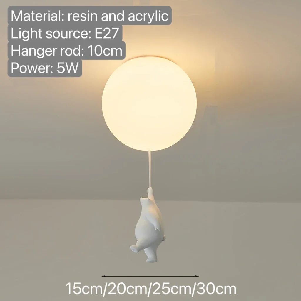 Whimsical Balloon Bear Chandelier for Kids Playroom and Nursery | Temsk