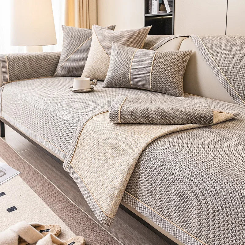 Non-Slip Cotton Linen Sofa Cover For All Seasons By TerraWeave | Temsk