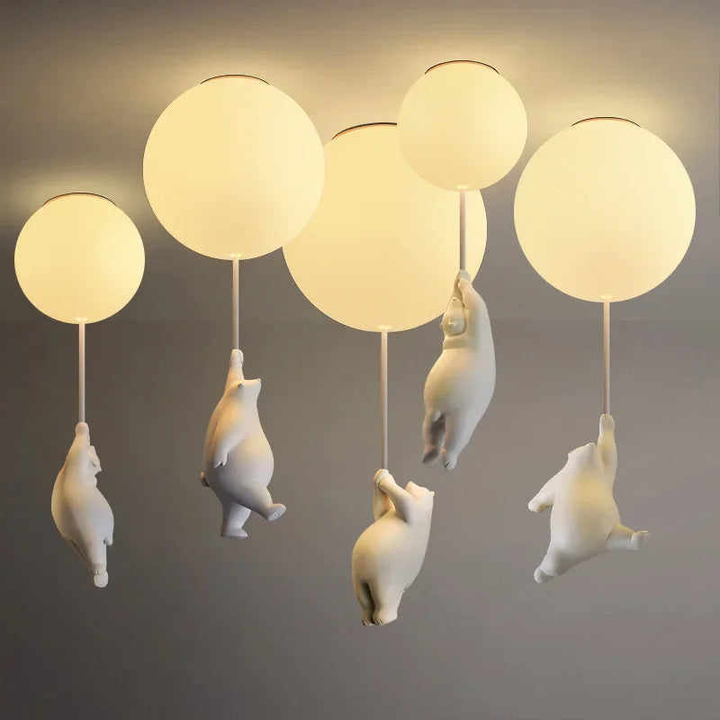 Whimsical Balloon Bear Chandelier for Kids Playroom and Nursery | Temsk