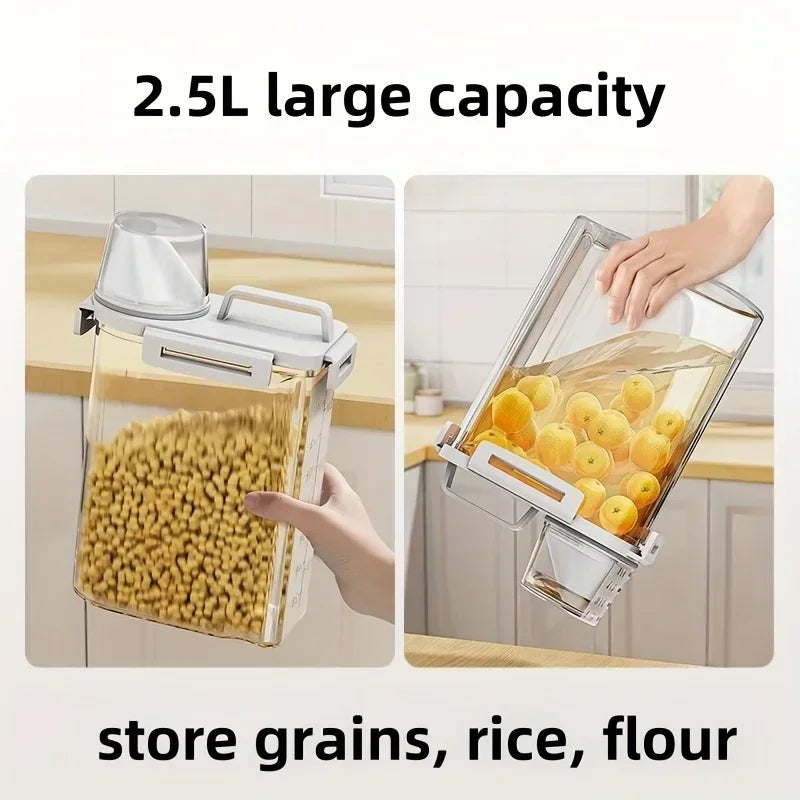 2.5L Airtight Container For Rice, Cereal And Flour With Dispenser And Measuring Cup | Temsk