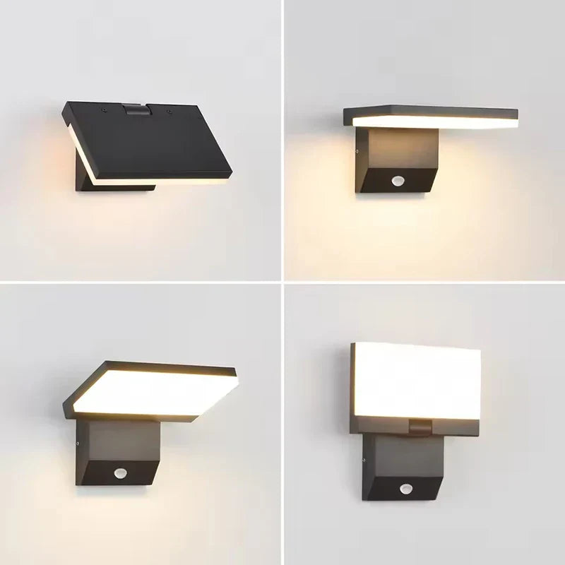 LumiFold Außenwandleuchte mit IP65-Schutzklasse und optionalem Bewegungssensor | Temsk