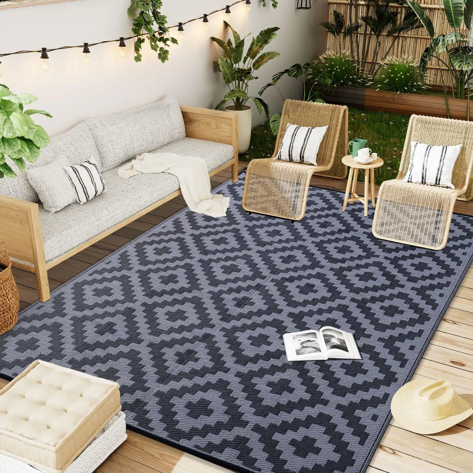 Harbour Haven wendbarer wasserdichter Outdoor-Teppich für Terrassen | Temsk