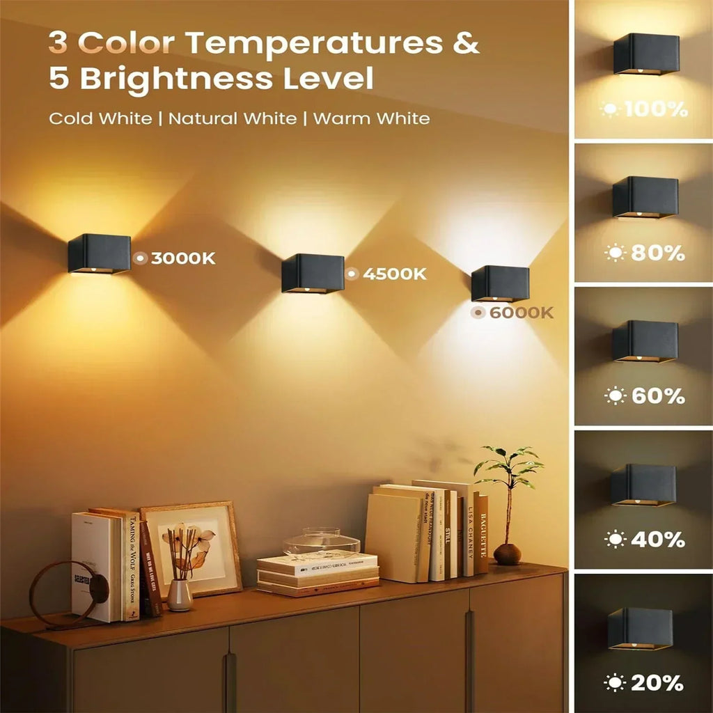 Luce da parete LED wireless LuminaWave con sensore di movimento e batteria da 4000 mAh | Temsk