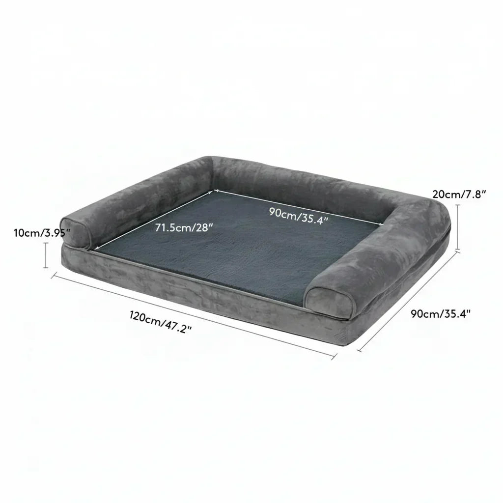 CalmNest Orthopedic Memory Foam Dog Bed With Water Repellent Cover And Plush Comfort | Temsk