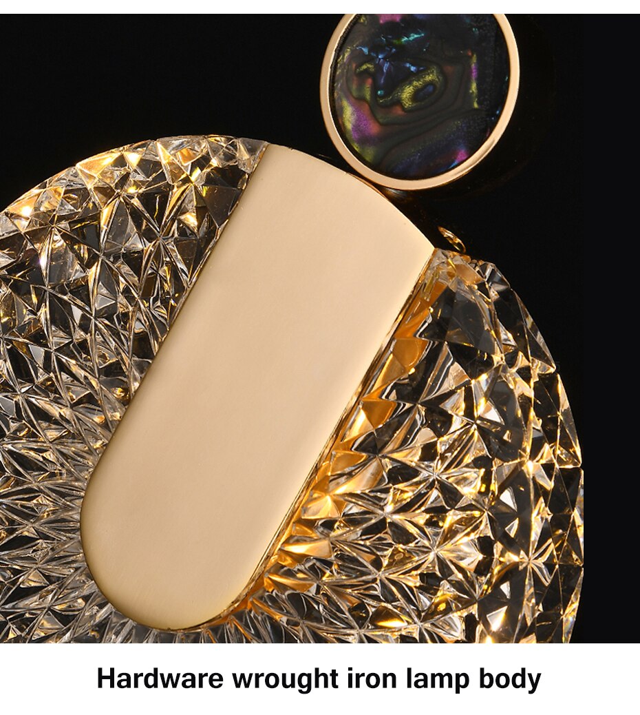 Solara Kristallrunde goldene LED-Pendelleuchte Deckenleuchte | Snurv | Temsk