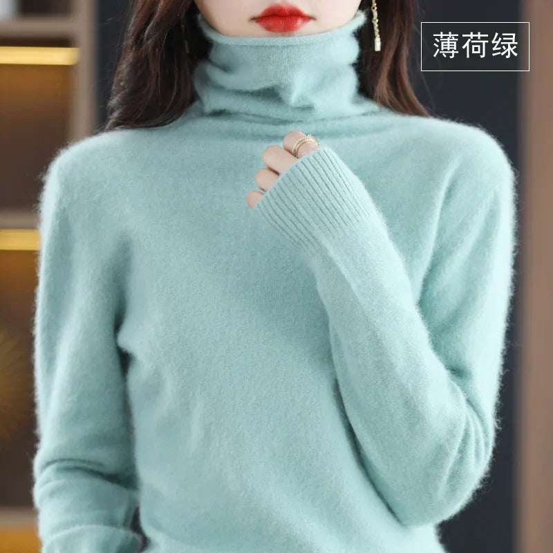 Astra Cashmere High-Neck Knit Sweater Japanese Style | Temsk