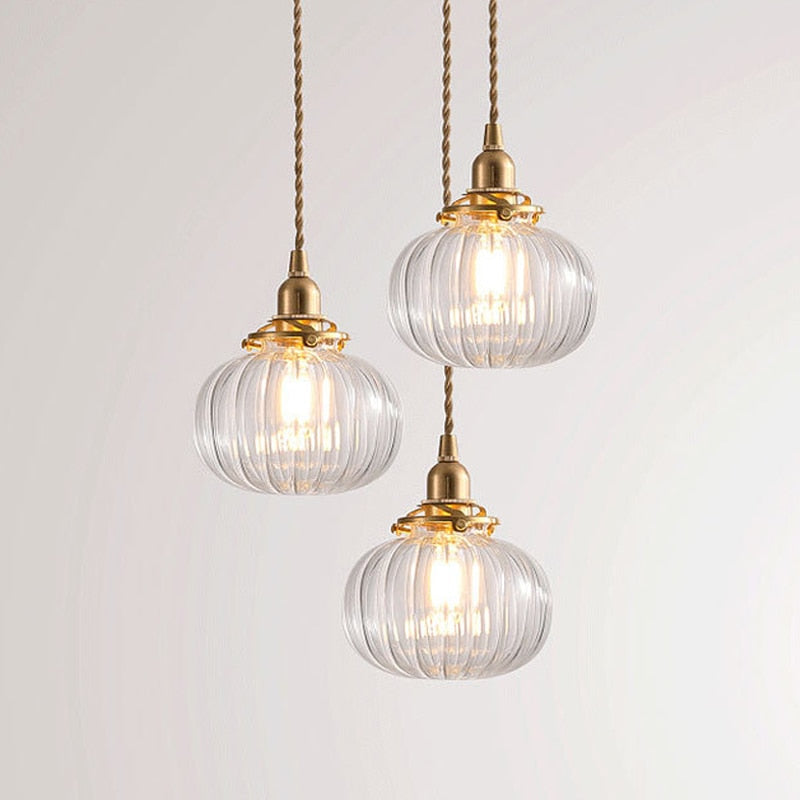 Caelum Glas-Pendelleuchte im Retro-Stil für kleine Räume | Snurv | Temsk