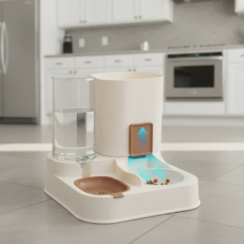 PetAqua Automatic Food and Water Dispenser for Pets | Temsk